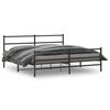vidaXL Bedframe met hoofd- en voeteneinde metaal zwart 183x213 cm