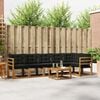 vidaXL Buiten bankenset met kussen 7 pcs Natuurlijk en Zwart