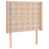 vidaXL Hoofdbord met randen 93x16x118/128 cm kunstleer cappuccinokleur