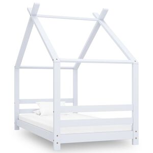 vidaXL Kinderbedframe massief grenenhout wit 80x160 cm