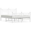 vidaXL Bedframe met hoofd- en voeteneinde metaal wit 140x200 cm