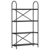 vidaXL Boekenkast 4-laags 80 x 30 x 146 cm Bewerkt hout Zwart Eiken