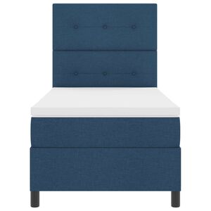 vidaXL Boxspring bed met LED-stripverlichting Blauw 80 x 200 cm Stof