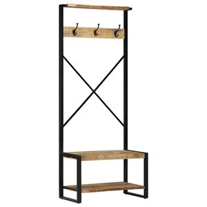 vidaXL Kledingrek 80x40x190 cm massief ruw hout mango