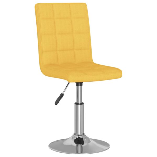 vidaXL Eetkamerstoelen 2 st draaibaar stof mosterdgeel