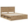 vidaXL Bedframe Ambachtelijk eiken 160 x 200 cm Massief grenenhout