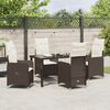 vidaXL Tuin Eetset met kussen 5 pcs Bruin Poly riet