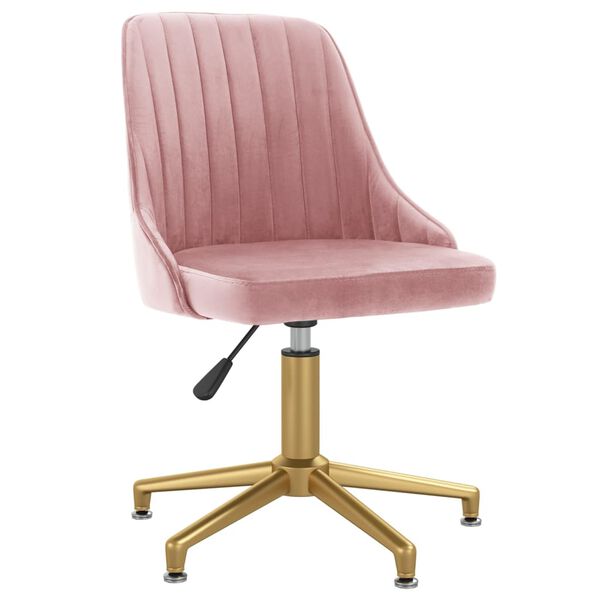 vidaXL Eetkamerstoelen draaibaar 2 st fluweel roze