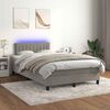 vidaXL Boxspring met matras en LED fluweel lichtgrijs 120x190 cm