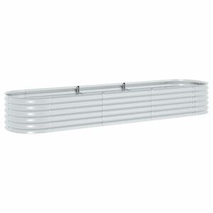 vidaXL Plantenbak verhoogd 320x80x44 cm gegalvaniseerd staal zilver
