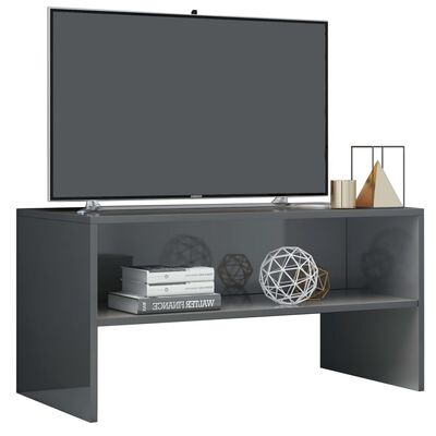 vidaXL Tv-meubel 80x40x40 cm bewerkt hout hoogglans grijs