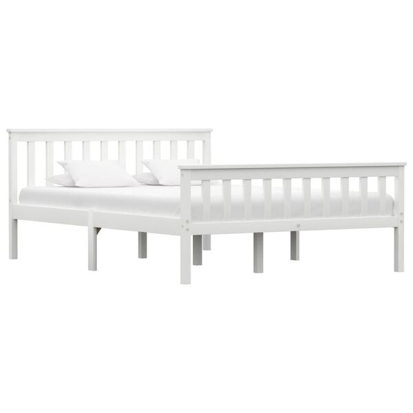 vidaXL Bedframe massief grenenhout wit 140x200 cm