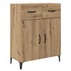 vidaXL Highboard Artisan Eiken 69,5 x 34 x 180 cm Bewerkt hout