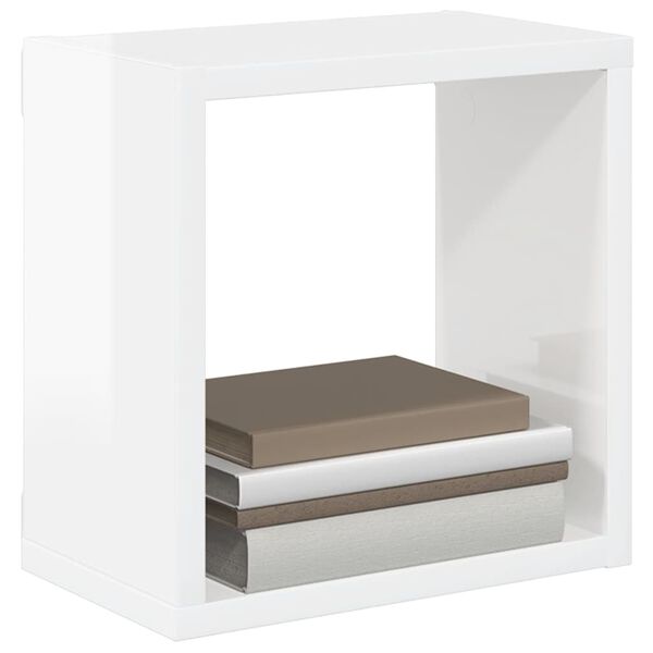 vidaXL Wandschappen kubus 6 st 26x15x26 cm hoogglans wit