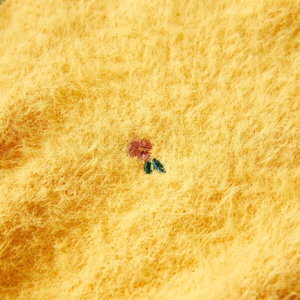 Kindertrui gebreid 128 okerkleurig