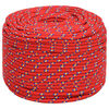 vidaXL Boottouw 6 mm 250 m polypropyleen rood