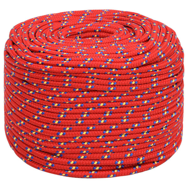 vidaXL Boottouw 6 mm 250 m polypropyleen rood