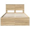 vidaXL Bedframe met hoofdeinde Sonoma Eiken 120 x 123 cm Bewerkt hout