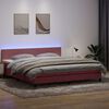 vidaXL Boxspring met matras en LED fluweel roze 180x210 cm