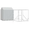 vidaXL Hondenkennel met dak 4x4x2,5 m gegalvaniseerd staal zilver