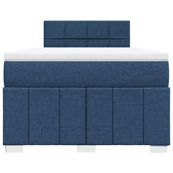 vidaXL Boxspring met matras stof blauw 120x190 cm
