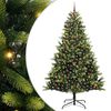 vidaXL Kunstkerstboom met scharnier 300 LEDs Groen 240 cm PVC en PE