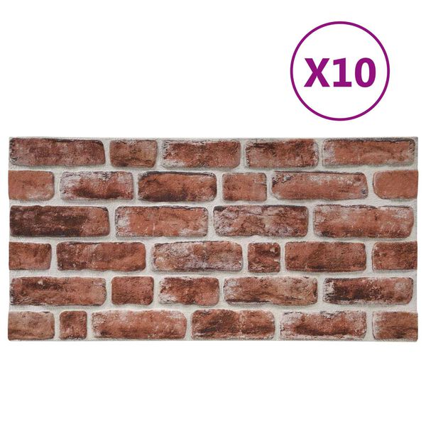 vidaXL Wandpanelen 10 pcs Donkerbruin en Wit 100 x 50 cm EPS-schuim