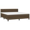 vidaXL Boxspring met matras en LED stof donkerbruin 160x200 cm