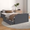 vidaXL Bedframe met lades massief grenenhout donkergrijs 90x200 cm