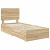 vidaXL Bedframe met hoofdeinde Sonoma Eiken 90 x 200 cm Bewerkt hout