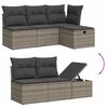 vidaXL 5-delige Loungeset met kussens poly rattan grijs