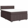 vidaXL Boxspring met matras stof donkerbruin 140x190 cm