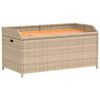 vidaXL Opbergbankje 100x50x52 cm poly rattan acaciahout gemengd beige