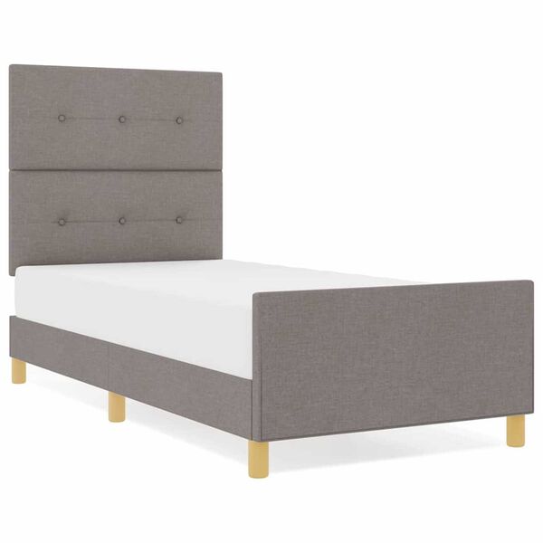 vidaXL Bedframe met hoofdeinde Taupe 90 x 200 cm Stof