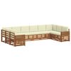 vidaXL Sofa-Sets 10 pcs Natuurlijk en Cr&egrave;me Massief Acaciahout