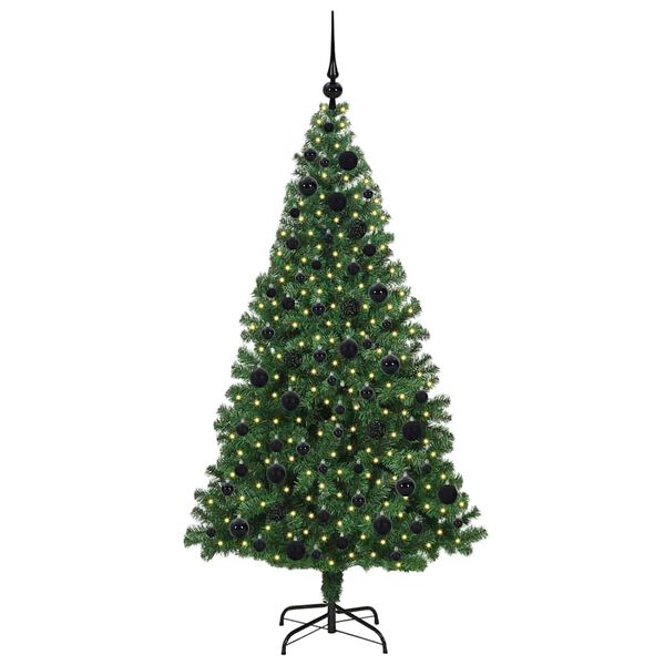 vidaXL Kunstkerstboom Groen 180 cm PVC en Staal en Kunststof