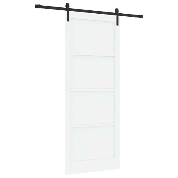 vidaXL Schuifdeur Wit en zwart 93 x 232 cm Massief grenenhout