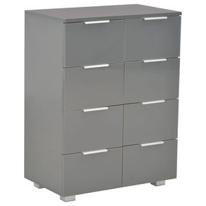 vidaXL Dressoir 60x35x80 cm bewerkt hout hoogglans grijs
