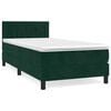 vidaXL Boxspring met matras fluweel donkergroen 90x190 cm