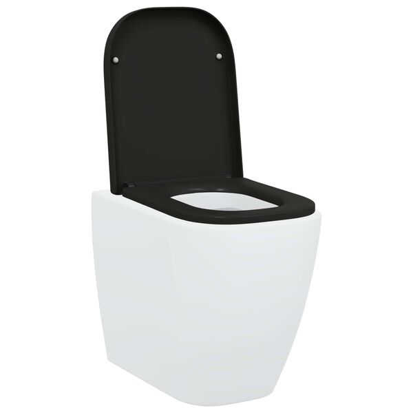 vidaXL Toiletzitting Zwart 44,5 x 35 x 3,6 cm Duroplast