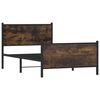 vidaXL Bedframe zonder matras metaal gerookt eikenkleurig 107x203 cm