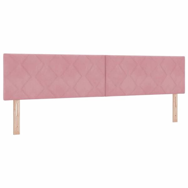 vidaXL LED Hoofdbord Roze 200 cm Nep Leer