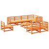vidaXL 9-delige Loungeset massief grenenhout wasbruin
