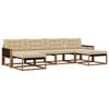 vidaXL Buiten bankenset met kussen 6 pcs Natuurlijk en Beige