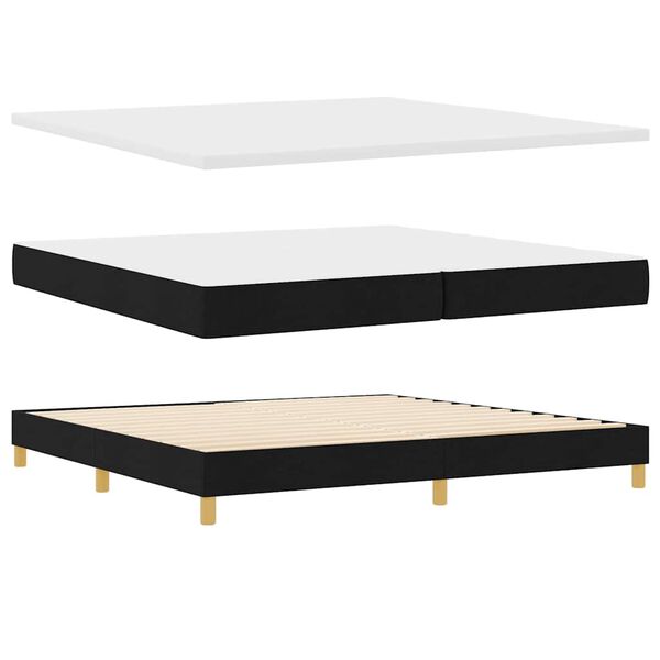 vidaXL Boxspringbed met matras met hoofdeinde Zwart 200 x 200 cm Stof