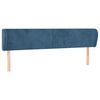 vidaXL Hoofdbord met randen 183x23x78/88 cm fluweel donkerblauw