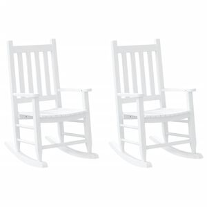 vidaXL Schommelstoelen 2 st voor kinderen massief populierenhout wit