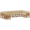 vidaXL Buiten bankenset 10 pcs Natuurlijk en Beige Massief Acaciahout