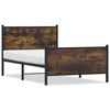 vidaXL Bedframe zonder matras metaal gerookt eikenkleurig 107x203 cm