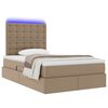 vidaXL Opbergbed met LED met matras Cappuccino 120 x 200 cm Nep Leer